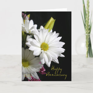 Happy Jubileum White Daisy Fotografie Kaart