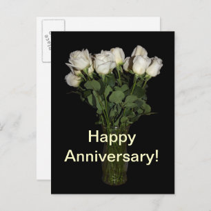 Happy Jubileum White Roses Floral Photography Briefkaart