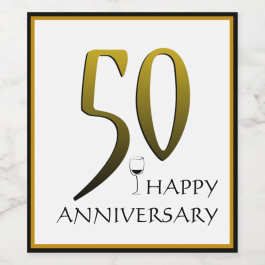 HAPPY JUBILEUM Wijnflesje Etiket (Enkel label)