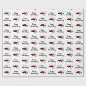 Happy Jubileum Wine Toast White Cadeaupapier (Vlak)