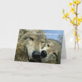 Happy Jubileum - Wolf Mates - voor koppel Kaart (Gele Bloem)