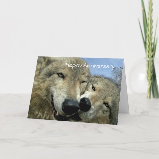 Happy Jubileum - Wolf Mates - voor koppel Kaart (Voorkant)