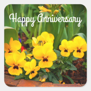 Happy Jubileum Yellow Pansy #1 Sticker