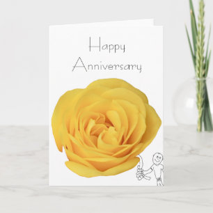 Happy Jubileum Yellow Rose Card Kaart