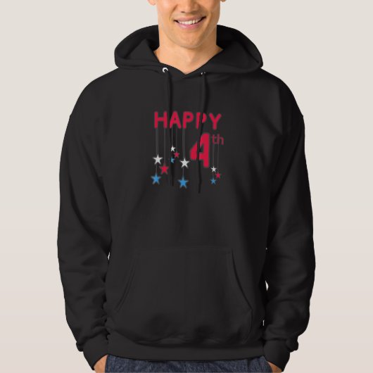 Happy Juli 4 Vierde Juli Stars Verenigde Staten Am Hoodie (Voorkant)