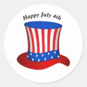 Happy Juli 4e Amerikaanse vlag pet Ronde Sticker (Voorkant)