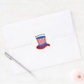 Happy Juli 4e Amerikaanse vlag pet Ronde Sticker (Envelop)