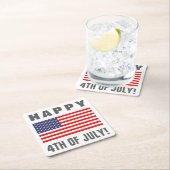 Happy Juli 4e Amerikaanse vlagpapier drink onderze Kartonnen Onderzetters (Insitu)