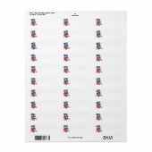 Happy Juli 4th owl het Etiket van het Adres (Full Sheet)