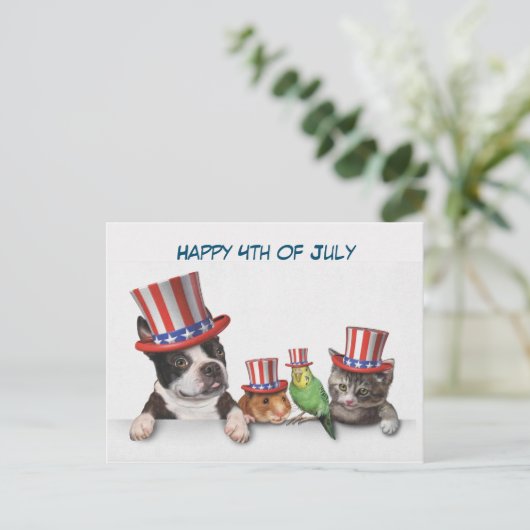 Happy Julth 4 de Feestdagenkaart (Staand voorkant)