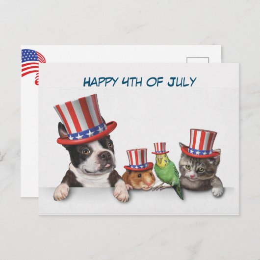 Happy Julth 4 de Feestdagenkaart (Voorkant / Achterkant)