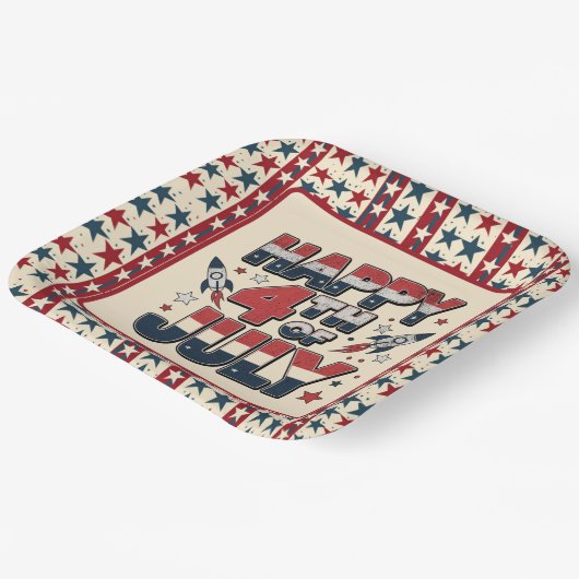 Happy Julth 4 de Papieren Bordje (Gebogen)