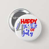 Happy Julth 4 de Ronde Button 5,7 Cm (Voorkant /achterkant)