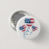 Happy Julth 4e hartballonnen Ronde Button 3,2 Cm (Voorkant /achterkant)