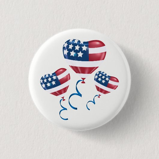 Happy Julth 4e hartballonnen Ronde Button 3,2 Cm (Voorkant)