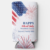 Happy Julth 4th Independence Day USA Family BBQ Seltzer Blikjeskoeler (Voorkant)