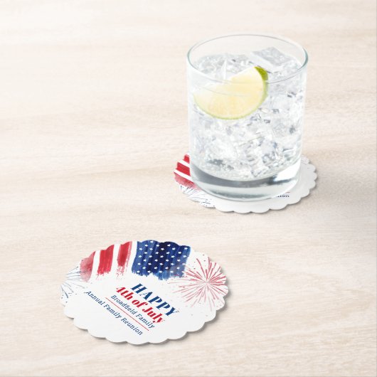 Happy Julth 4th Independence Day USA Family Reunio Kartonnen Onderzetters (Insitu)