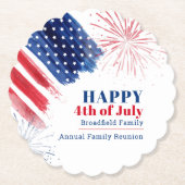 Happy Julth 4th Independence Day USA Family Reunio Kartonnen Onderzetters (Voorkant)