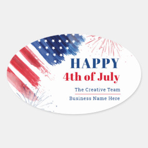 Happy Julth 4th Onafhankelijkheidsdag Verenigde St Ovale Sticker