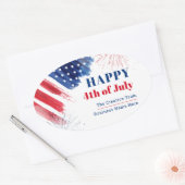 Happy Julth 4th Onafhankelijkheidsdag Verenigde St Ovale Sticker (Envelop)