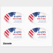 Happy Julth 4th Onafhankelijkheidsdag Verenigde St Ovale Sticker (Vel)