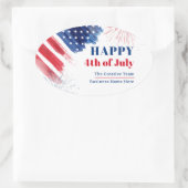 Happy Julth 4th Onafhankelijkheidsdag Verenigde St Ovale Sticker (Tas)
