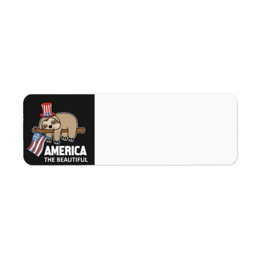 Happy Julth 4th sloth adresetiket Etiket (Voorkant)