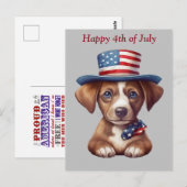 Happy July 4th postcard Briefkaart (Voorkant / Achterkant)
