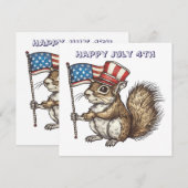 Happy July 4th squirrel Kaart (Voorkant / Achterkant)