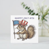 Happy July 4th squirrel Kaart (Staand voorkant)