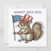 Happy July 4th squirrel Kaart (Achterkant)