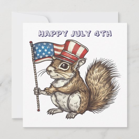Happy July 4th squirrel Kaart (Voorkant)