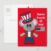 Happy July Vierde Muis briefkaart (Voorkant / Achterkant)