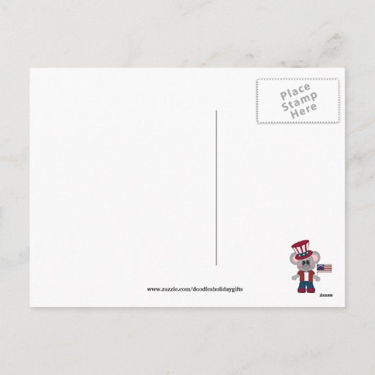 Happy July Vierde Muis briefkaart (Achterkant)