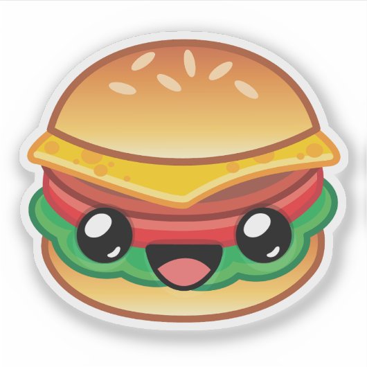 Happy Jump Burger Sticker (Voorkant)
