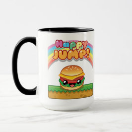 Happy Jump Burger Titel Stijl Mok