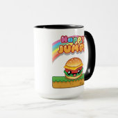 Happy Jump Burger Titel Stijl Mok (Voorkant rechts)