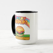 Happy Jump Burger Titel Stijl Mok (Voorkant links)