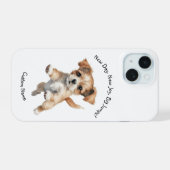 Happy Jumping Dog Art - Gelukkig iPhone 15 Case (Achterkant horizontaal)