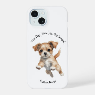 Happy Jumping Dog Art - Gelukkig iPhone 15 Case