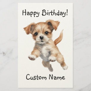 Happy Jumping Dog Art – Happy Birthday Gift Briefpapier