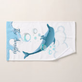 Happy Jumping Dolphin met bubbels Bad Handdoek (Handdoek)