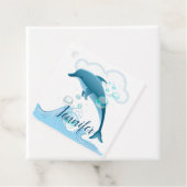 Happy Jumping Dolphin met bubbels Bedankjes Labels (In situ)