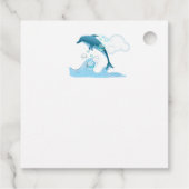 Happy Jumping Dolphin met bubbels Bedankjes Labels (Achterkant)