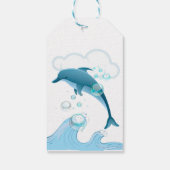 Happy Jumping Dolphin met bubbels Cadeaulabel (Achterkant)
