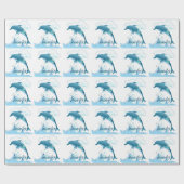 Happy Jumping Dolphin met bubbels Cadeaupapier (Vlak)