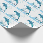 Happy Jumping Dolphin met bubbels Cadeaupapier (Hoek)
