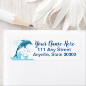 Happy Jumping Dolphin met bubbels Etiket (Insitu)