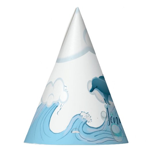 Happy Jumping Dolphin met bubbels Feesthoedjes (Links)