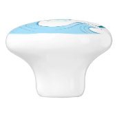 Happy Jumping Dolphin met bubbels Keramische Knop (Zijkant)